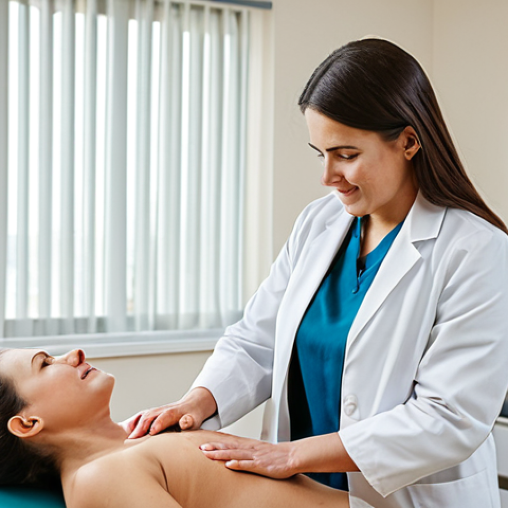 A professional female occupational therapist, in a modest white coat, gently guiding an adult female patient, fully clothed in comfortable, appropriate attire, as she practices a daily living activity like buttoning a shirt. They are in a bright, modern therapy room with warm natural light. The therapist is observing with a supportive expression, demonstrating patient-centered care and the importance of individual goals. Perfect anatomy, correct proportions, natural pose, well-formed hands, proper finger count, natural body proportions, professional photography, high quality, safe for work, appropriate content, family-friendly.