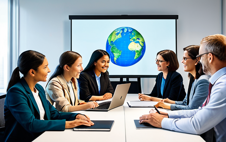 **
"A diverse group of fully clothed occupational therapists from around the world collaborating around a digital globe, projected onto a modern office conference table. Modest clothing, professional attire. Laptops and notepads visible. Safe for work, appropriate content, perfect anatomy, correct proportions, family-friendly, professional photography, high quality."
**