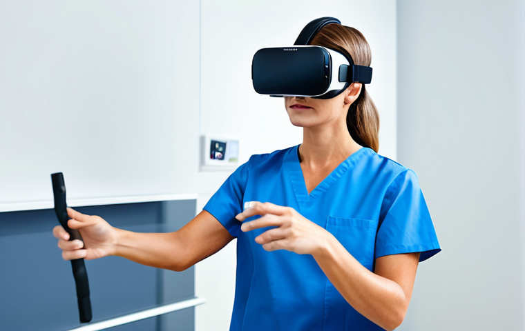 **

A professional occupational therapist, fully clothed in appropriate attire, using VR technology for patient rehabilitation in a modern clinic setting, safe for work, perfect anatomy, natural proportions, professional.

**