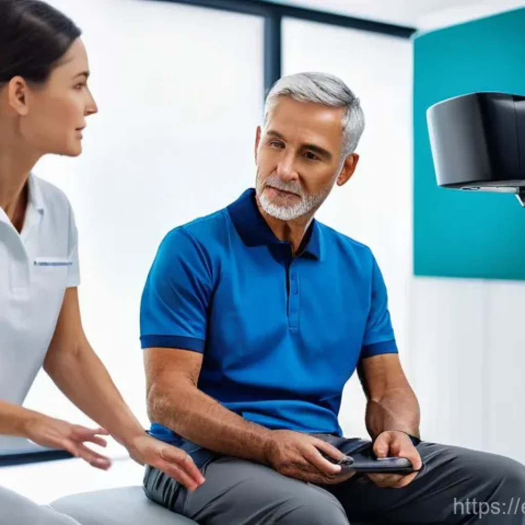 작업치료사의 병원 내 교육 참여 - **Prompt:** A dynamic scene inside a cutting-edge neurological rehabilitation center. A male occupat...