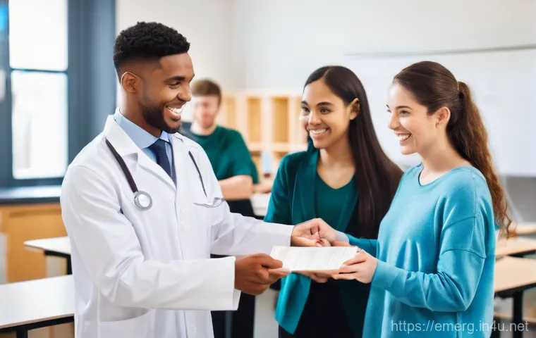 작업치료사의 자격 유지 관리 성공 사례 - A bright and modern university classroom for occupational therapy students. A diverse group of young...