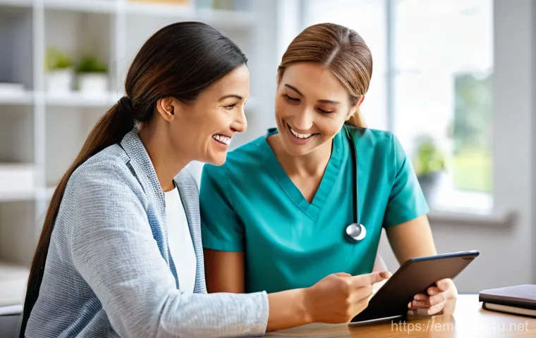 작업치료사의 환자 상담 기법 - **Prompt 1: Deep Empathy and Trust in Consultation**
    "A diverse female occupational therapist, i...