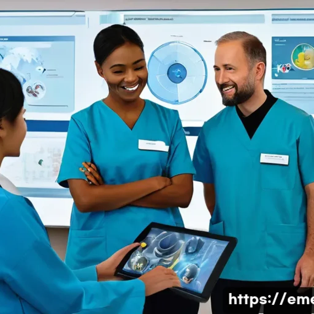 작업치료사의 글로벌 의료 네트워크 활용 - **Image Prompt 1: Global Digital Collaboration in Occupational Therapy**
    A diverse group of occu...