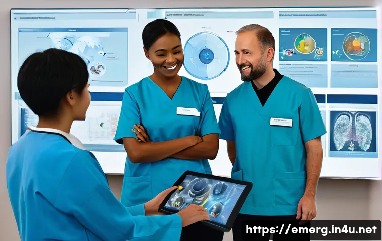 작업치료사의 글로벌 의료 네트워크 활용 - **Image Prompt 1: Global Digital Collaboration in Occupational Therapy**
A diverse group of occu...